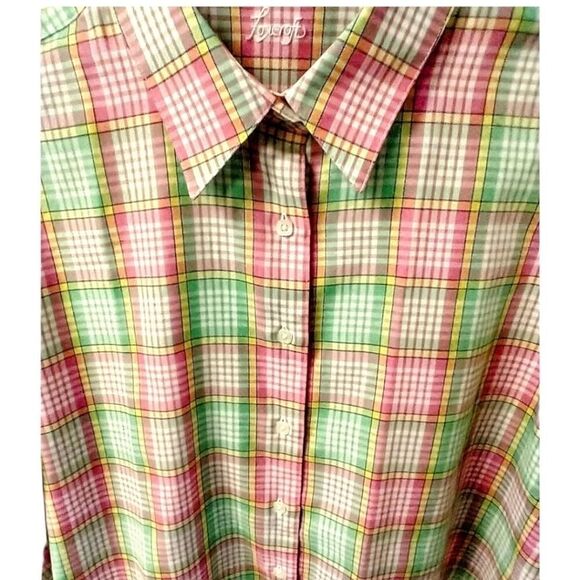 Foxcroft Classic Fit,Wrinkle Free Plaid Shirt 1X - Picture 5 of 10